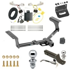 Ultimate Tow Package For 13-18 Toyota RAV4 All Models Trailer Hitch w/ Wiring 2" Drop Mount Dual 2" and 1-7/8" Ball Lock Bracket Cover 2" Receiver Reese