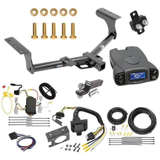 Trailer Hitch Tow Package Prodigy P3 Brake Control For 06-12 Toyota RAV4 All Models w/ 7-Way RV Wiring 2" Drop Mount 2" Ball Class 3 2" Receiver Reese Tekonsha