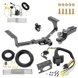 Trailer Hitch Tow Package w/ 7-Way RV Wiring For 06-12 Toyota RAV4 All Models w/ 2" Drop Mount 2" Ball Class 3 2" Receiver Reese