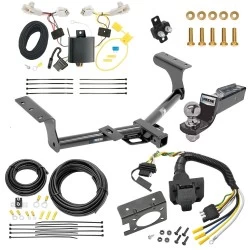 Trailer Hitch Tow Package w/ 7-Way RV Wiring For 13-18 Toyota RAV4 All Models w/ 2" Drop Mount 2" Ball Class 3 2" Receiver Reese