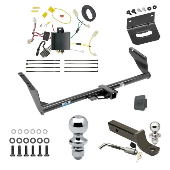 Ultimate Tow Package For 11-14 Toyota Sienna (15-20 SE ONLY) Trailer Hitch w/ Wiring 2" Drop Mount Dual 2" and 1-7/8" Ball Lock Bracket Cover 2" Receiver Reese