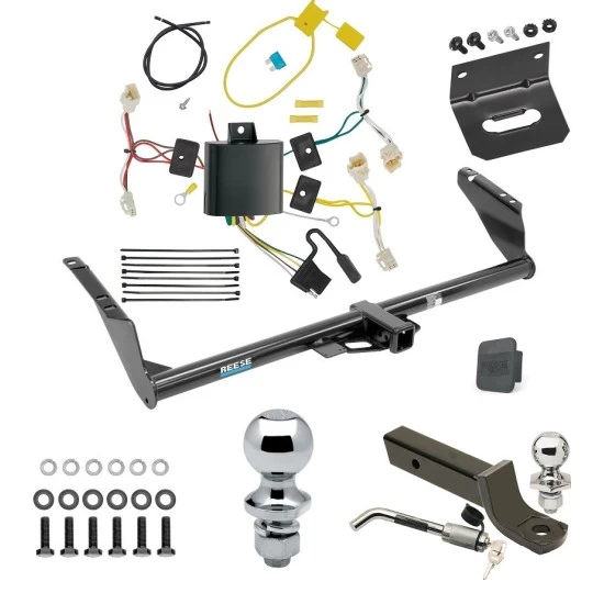 Ultimate Tow Package For 15-20 Toyota Sienna Exc SE Trailer Hitch w/ Wiring 2" Drop Mount Dual 2" and 1-7/8" Ball Lock Bracket Cover 2" Receiver Reese