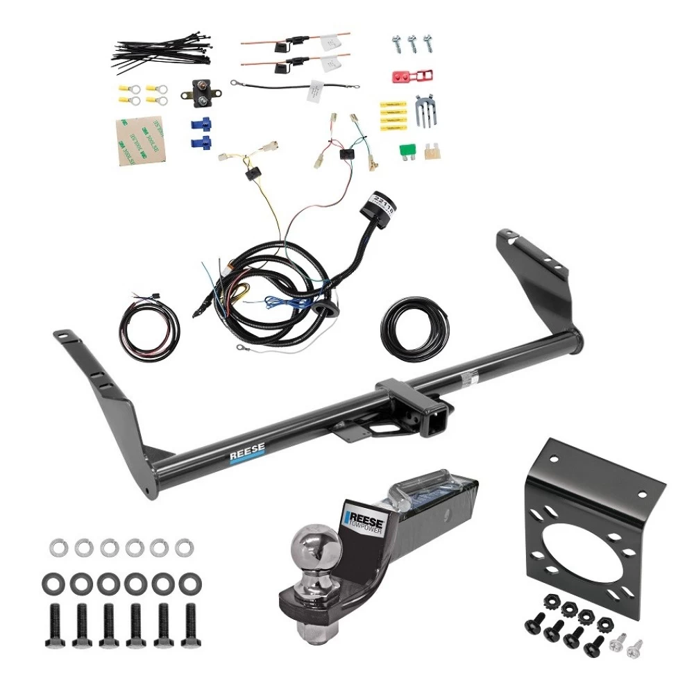 Trailer Hitch Tow Package w/ 7-Way RV Wiring For 11-20 Toyota Sienna incl SE w/ 2" Drop Mount 2" Ball Class 3 2" Receiver Reese