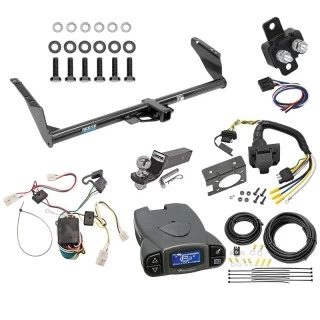 Trailer Hitch Tow Package Prodigy P3 Brake Control For 04-10 Toyota Sienna All Models w/ 7-Way RV Wiring 2" Drop Mount 2" Ball Class 3 2" Receiver Reese Tekonsha