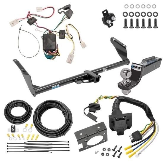 Trailer Hitch Tow Package w/ 7-Way RV Wiring For 04-10 Toyota Sienna All Models w/ 2" Drop Mount 2" Ball Class 3 2" Receiver Reese