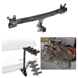Trailer Hitch w/ 4 Bike Rack For 08-10 Volvo V70 08-16 XC70 11-18 S60 15-18 V60 Approved for Recreational & Offroad Use Carrier for Adult Woman or Child Bicycles Foldable