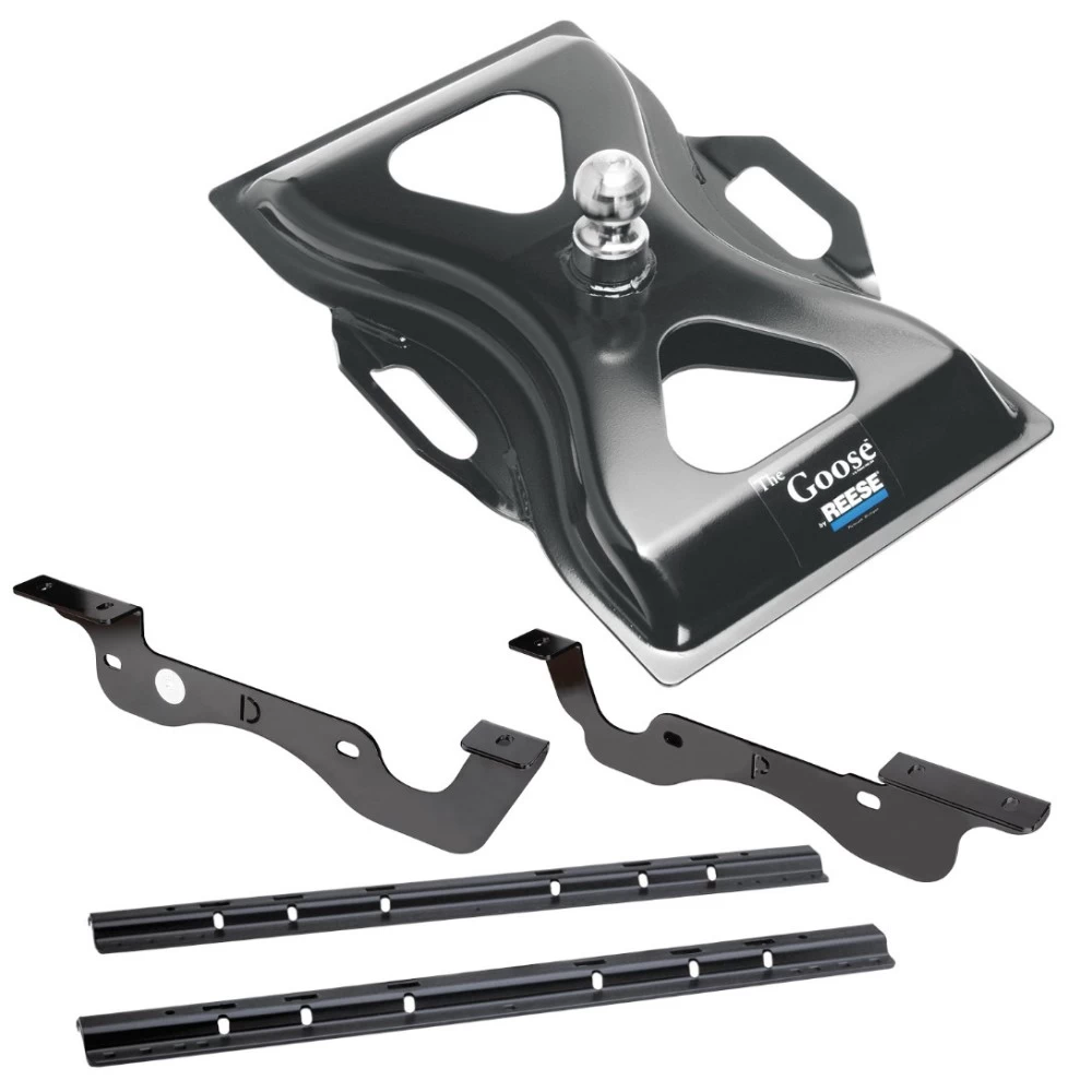 Reese Quick Install Rail Kit and 25K Gooseneck Hitch For 17-19 Ford F250 F350 Custom Fit No Drill Base Rails For Gooseneck Trailer