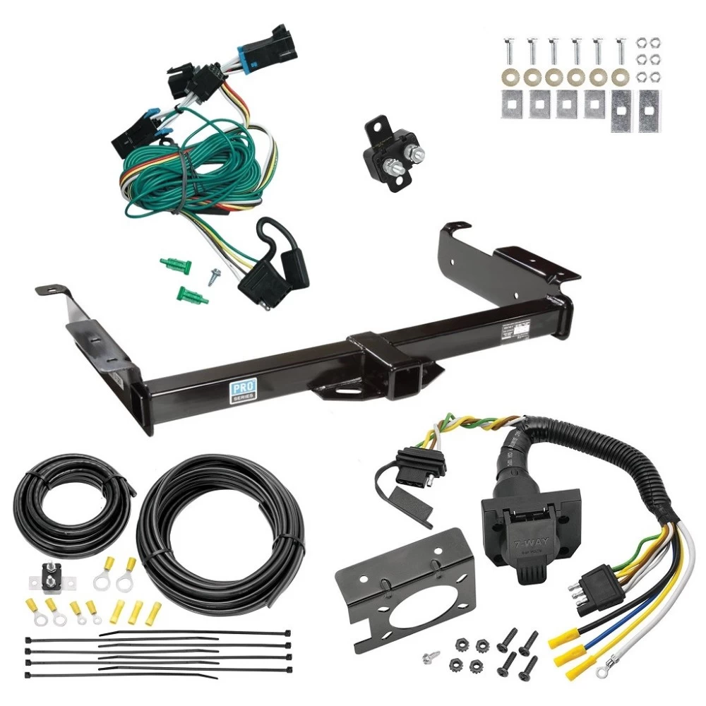 Trailer Hitch w/ 7-Way RV Wiring For 96-99 Chevy Express GMC Savana Van Class 3 2" Receiver All Models Reese