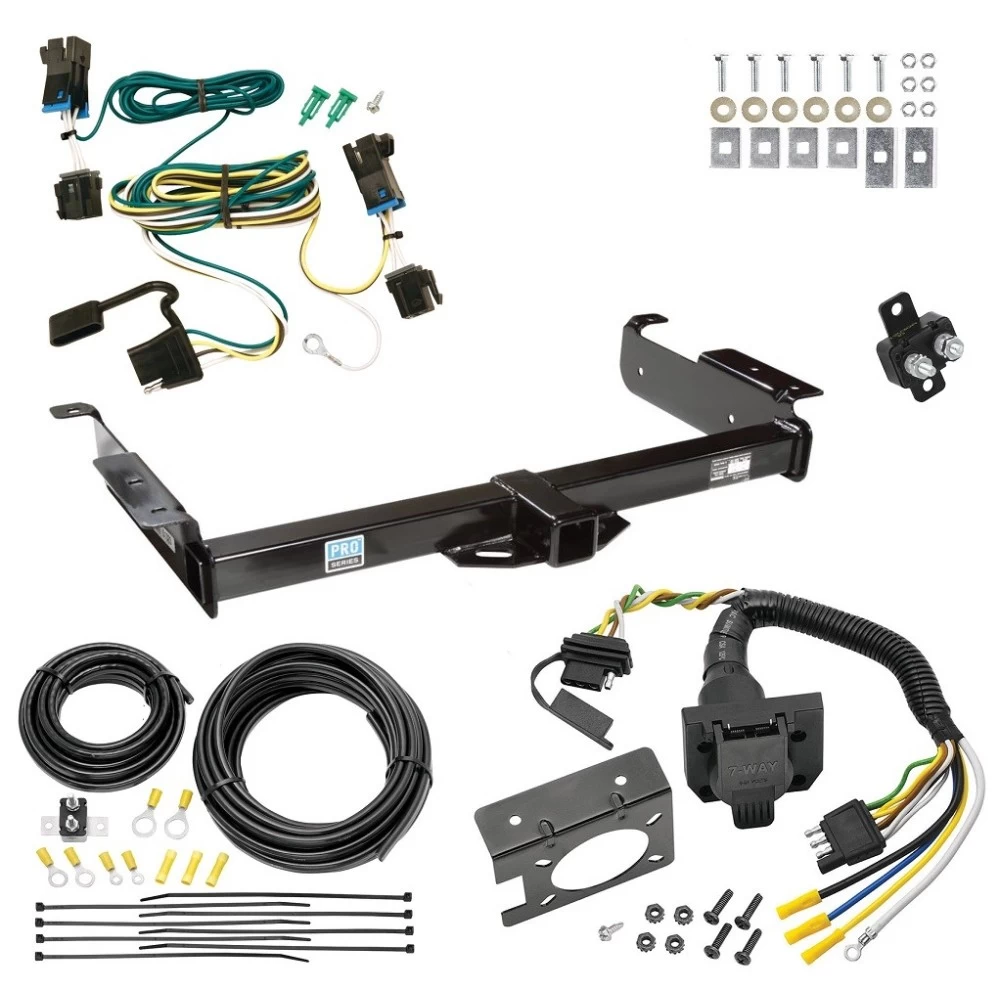 Trailer Hitch w/ 7-Way RV Wiring For 03-14 Chevrolet Express GMC Savana 1500 03-24 2500 3500 Class 3 2" Receiver All Models Reese
