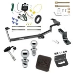 Ultimate Tow Package For 12-15 Honda Civic Sedan Hybrid Trailer Hitch w/ Wiring Draw-Bar Dual 2" and 1-7/8" Ball Lock Bracket Cover 1-1/4" Receiver Reese