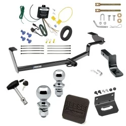 Ultimate Tow Package For 12-15 Honda Civic Sedan Hybrid Trailer Hitch w/ Wiring Draw-Bar Dual 2" and 1-7/8" Ball Lock Bracket Cover 1-1/4" Receiver Reese