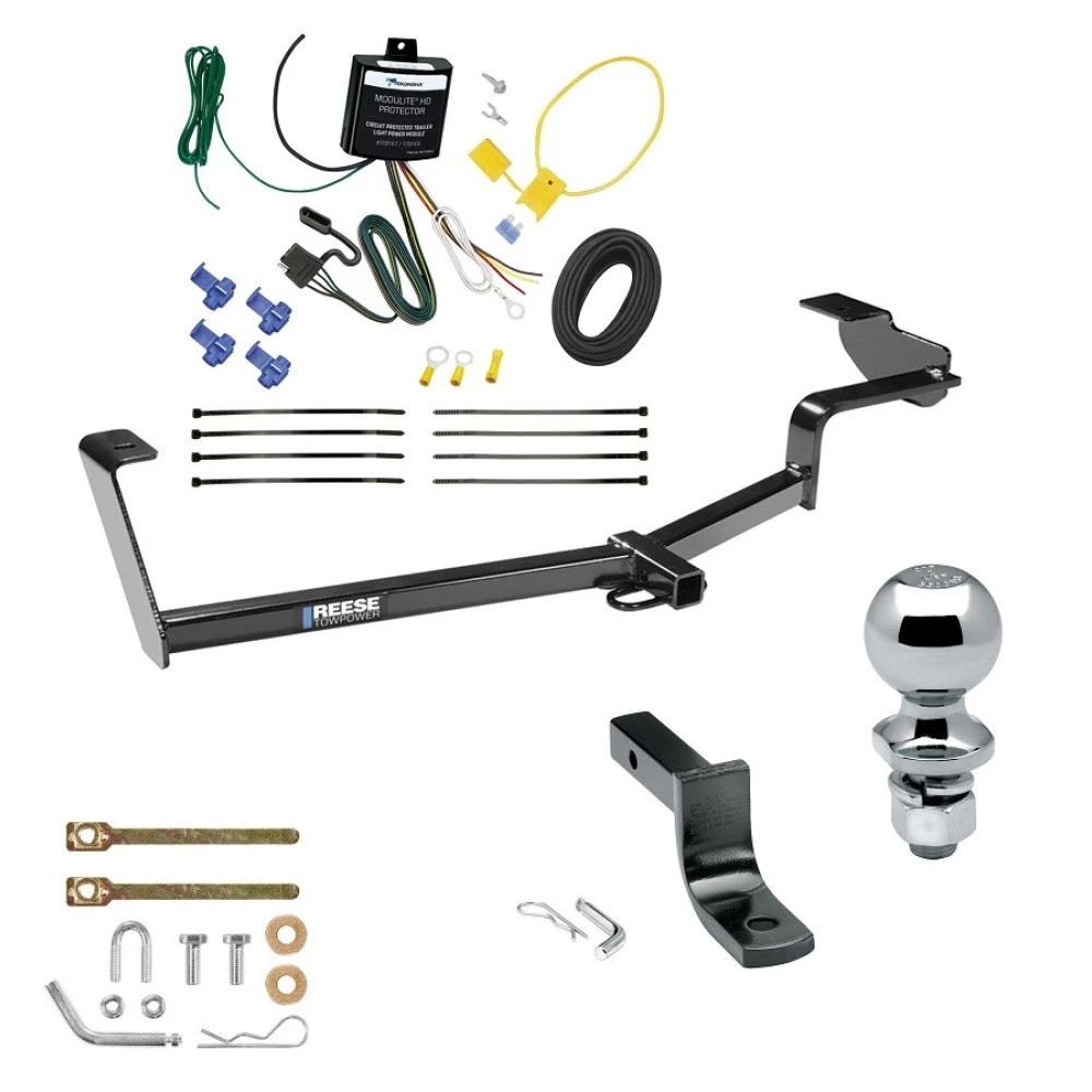 Tow Package For 12-15 Honda Civic Sedan Hybrid Trailer Hitch w/ Wiring Draw-Bar 2" Ball 1-1/4" Receiver Reese