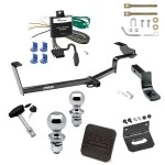 Ultimate Tow Package For 06-11 Honda Civic Sedan Si & Hybrid Trailer Hitch w/ Wiring Draw-Bar Dual 2" and 1-7/8" Ball Lock Bracket Cover 1-1/4" Receiver Reese
