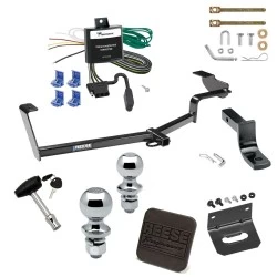 Ultimate Tow Package For 06-11 Honda Civic Sedan Si & Hybrid Trailer Hitch w/ Wiring Draw-Bar Dual 2" and 1-7/8" Ball Lock Bracket Cover 1-1/4" Receiver Reese