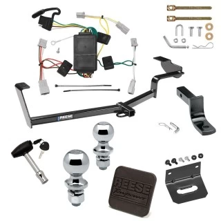 Ultimate Tow Package For 06-15 Honda Civic Trailer Hitch w/ Wiring Draw-Bar Dual 2" and 1-7/8" Ball Lock Bracket Cover 1-1/4" Receiver Reese