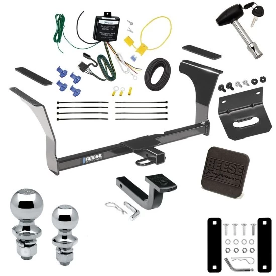 Ultimate Tow Package For 16-23 Nissan Maxima All Models Trailer Hitch w/ Wiring Draw-Bar Dual 2" and 1-7/8" Ball Lock Bracket Cover 1-1/4" Receiver Reese