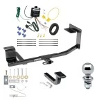 Tow Package For 06-14 Volkswagen Jetta Sedan Exc TDI 2005 New Body 10-14 Golf Wagon 11-14 Jetta SportWagen Exc TDI Trailer Hitch w/ Wiring Draw-Bar 2" Ball 1-1/4" Receiver Reese