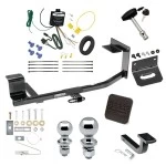 Ultimate Tow Package For 10-14 Volkswagen Golf Wagon 11-14 Jetta SportWagen Exc TDI Trailer Hitch w/ Wiring Draw-Bar Dual 2" and 1-7/8" Ball Lock Bracket Cover 1-1/4" Receiver Reese