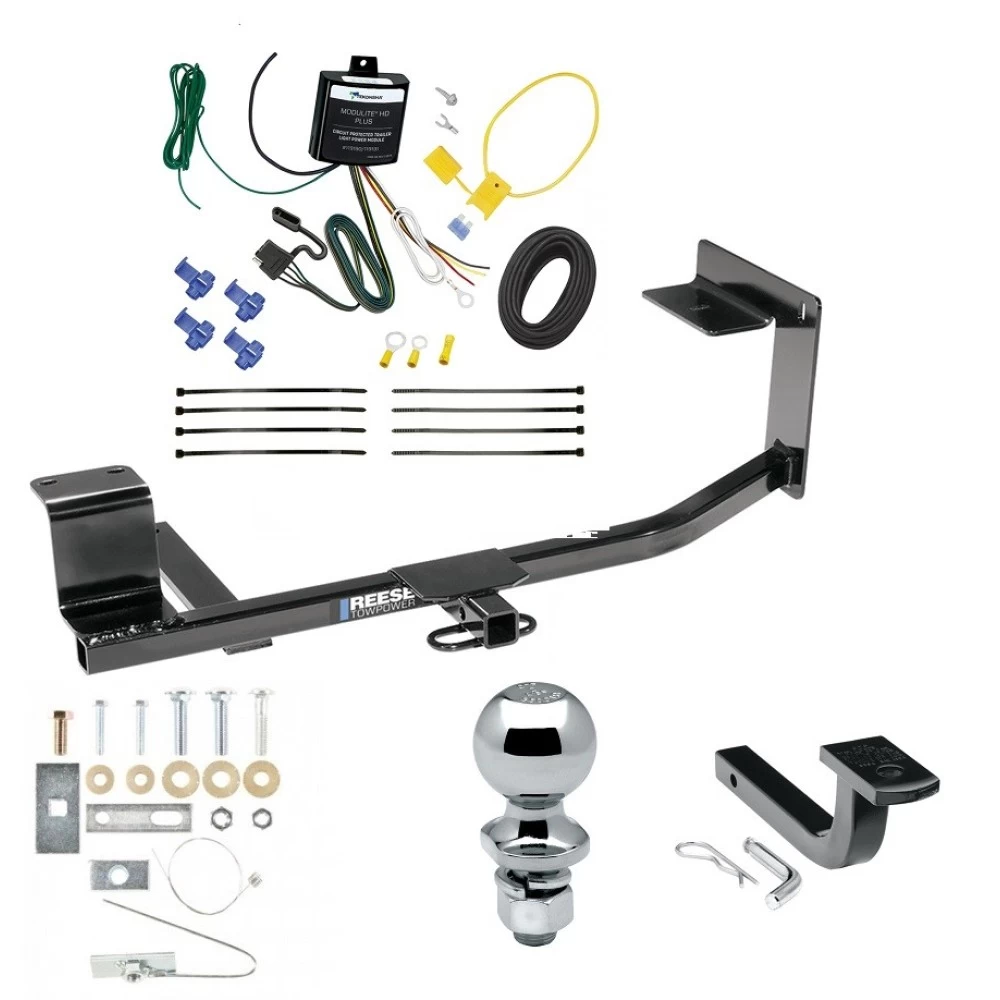 Tow Package For 10-14 Volkswagen Golf Wagon 11-14 Jetta SportWagen Exc TDI Trailer Hitch w/ Wiring Draw-Bar 2" Ball 1-1/4" Receiver Reese