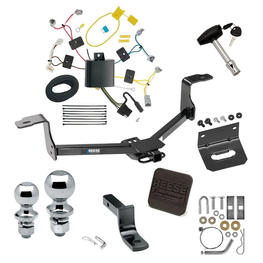 Ultimate Tow Package For 16-17 Honda Accord Sedan Exc Hybrid Trailer Hitch w/ Wiring Draw-Bar Dual 2" and 1-7/8" Ball Lock Bracket Cover 1-1/4" Receiver Reese