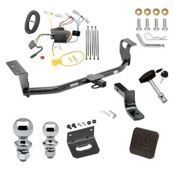 Ultimate Tow Package For 14-19 Toyota Corolla Sedan Trailer Hitch w/ Wiring Draw-Bar Dual 2" and 1-7/8" Ball Lock Bracket Cover 1-1/4" Receiver Reese