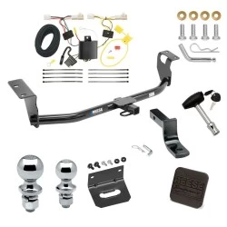 Ultimate Tow Package For 09-13 Toyota Corolla Trailer Hitch w/ Wiring Draw-Bar Dual 2" and 1-7/8" Ball Lock Bracket Cover 1-1/4" Receiver Reese