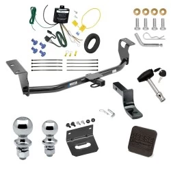 Ultimate Tow Package For 08-08 Toyota Corolla Trailer Hitch w/ Wiring Draw-Bar Dual 2" and 1-7/8" Ball Lock Bracket Cover 1-1/4" Receiver Reese