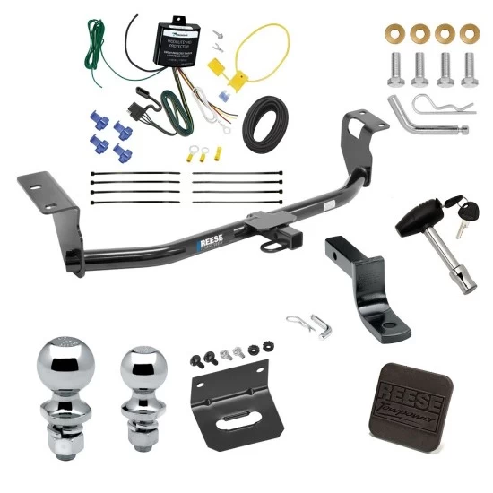 Ultimate Tow Package For 08-08 Toyota Corolla Trailer Hitch w/ Wiring Draw-Bar Dual 2" and 1-7/8" Ball Lock Bracket Cover 1-1/4" Receiver Reese