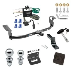 Ultimate Tow Package For 03-13 Toyota Corolla Sedan Trailer Hitch w/ Wiring Draw-Bar Dual 2" and 1-7/8" Ball Lock Bracket Cover 1-1/4" Receiver Reese