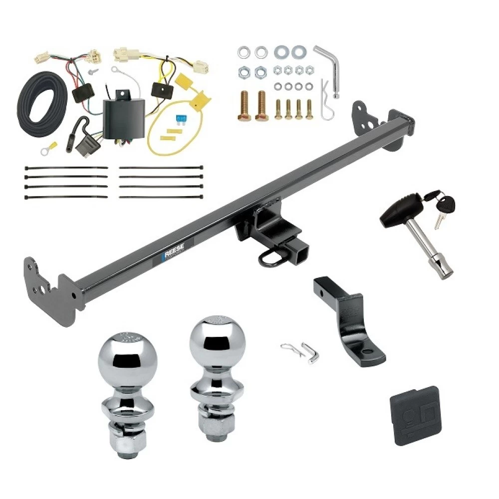 Reese Trailer Tow Hitch For 15-19 Toyota Yaris Hatchback Except SE 20-22 Yaris Sedan Deluxe Package Wiring 2" and 1-7/8" Ball and Lock