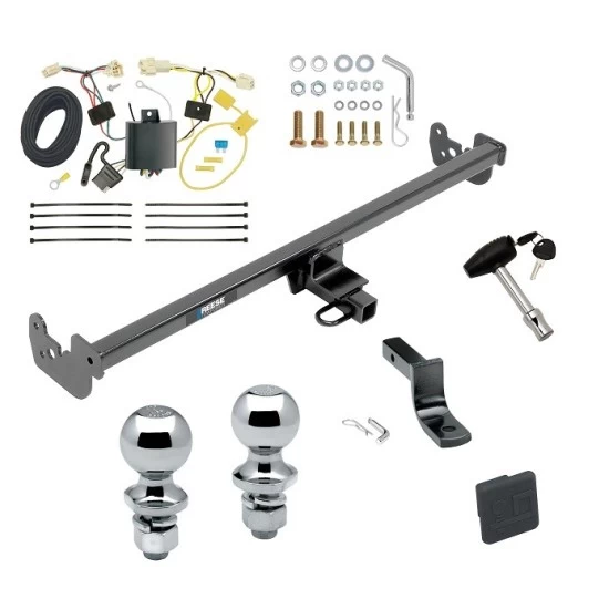 Reese Trailer Tow Hitch For 15-19 Toyota Yaris Hatchback Except SE 20-22 Yaris Sedan Deluxe Package Wiring 2" and 1-7/8" Ball and Lock