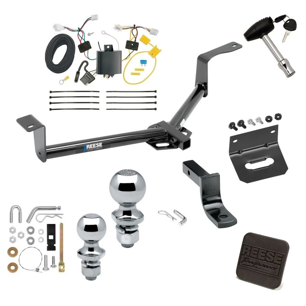 Ultimate Tow Package For 16-22 Honda HR-V All Models Trailer Hitch w/ Wiring Draw-Bar Dual 2" and 1-7/8" Ball Lock Bracket Cover 1-1/4" Receiver Reese