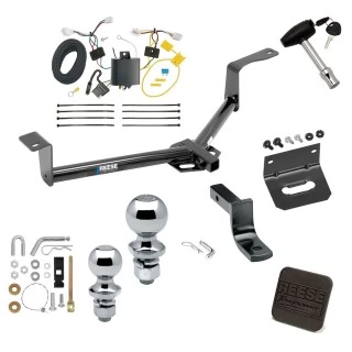 Ultimate Tow Package For 16-22 Honda HR-V All Models Trailer Hitch w/ Wiring Draw-Bar Dual 2" and 1-7/8" Ball Lock Bracket Cover 1-1/4" Receiver Reese