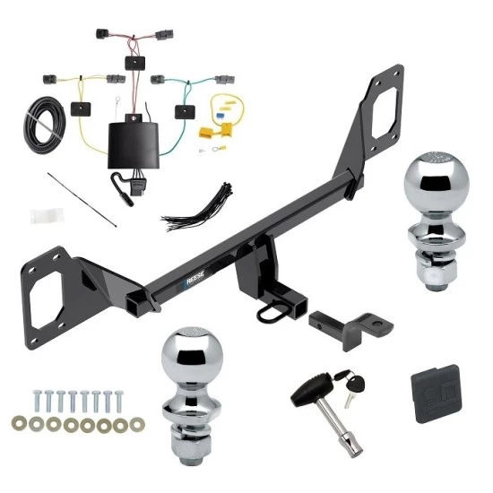 Reese Trailer Hitch w/ Wiring For 21-23 Honda Civic Sedan Coupe Hatchback Deluxe Package Wiring 2" and 1-7/8" Ball and Lock