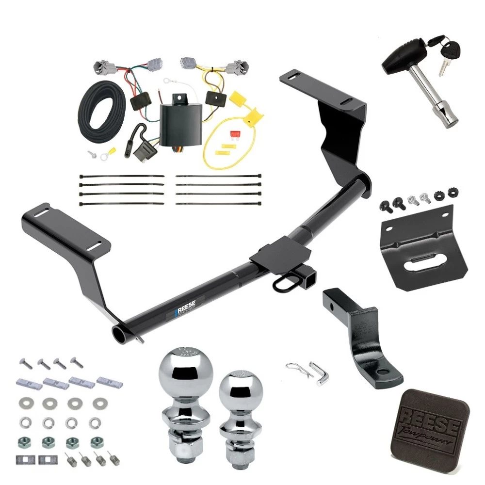 Ultimate Tow Package For 12-16 Subaru Impreza 5 Dr. Wagon single exhaust Trailer Hitch w/ Wiring Draw-Bar Dual 2" and 1-7/8" Ball Lock Bracket Cover 1-1/4" Receiver Reese