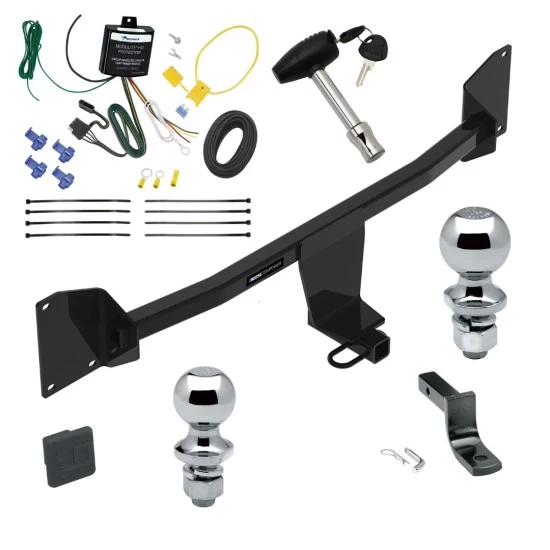 Custom Fit Trailer Hitch Draw-Bar w/ Pin/Clip Wiring Harness (Requires Splicing) 1-7/8" and 2" Chrome Ball Security Lock Pin Rubber Hitch Plug Cover Installation Hardware Installation Instructions 77994 3593 119148 63820 63810 580407 2211 Reese Reese Trailer Tow Hitch For 20-22 Volkswagen Passat w/ LED Taillights Deluxe Package Wiring 2" and 1-7/8" Ball and Lock