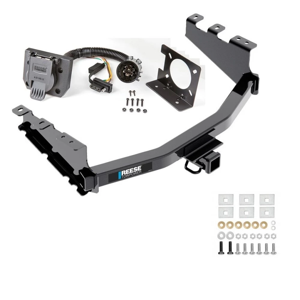 Trailer Hitch w/ 7-Way RV Wiring For 14-18 Chevy Silverado GMC Sierra 1500 (2019 LD & Legacy) Class 4 2" Receiver Reese