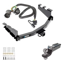 Tow Package For 14-18 Chevy Silverado GMC Sierra 1500 (2019 LD & Legacy) Trailer Hitch w/ Wiring 2" Drop Mount 2" Ball 2" Receiver Reese