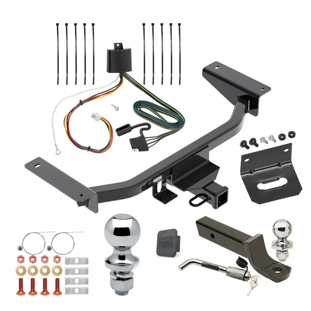 Ultimate Tow Package For 16-23 Mazda CX-9 All Models Trailer Hitch w/ Wiring 2" Drop Mount Dual 2" and 1-7/8" Ball Lock Bracket Cover 2" Receiver Reese