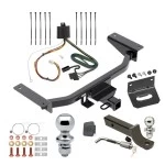 Ultimate Tow Package For 16-23 Mazda CX-9 All Models Trailer Hitch w/ Wiring 2" Drop Mount Dual 2" and 1-7/8" Ball Lock Bracket Cover 2" Receiver Reese