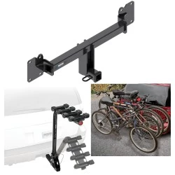 Trailer Hitch w/ 4 Bike Rack For 17-26 Jaguar F-Pace Approved for Recreational & Offroad Use Carrier for Adult Woman or Child Bicycles Foldable