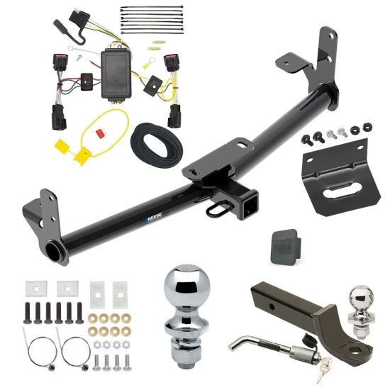 Ultimate Tow Package For 10-17 Chevrolet Equinox GMC Terrain Trailer Hitch w/ Wiring 2" Drop Mount Dual 2" and 1-7/8" Ball Lock Bracket Cover 2" Receiver Reese