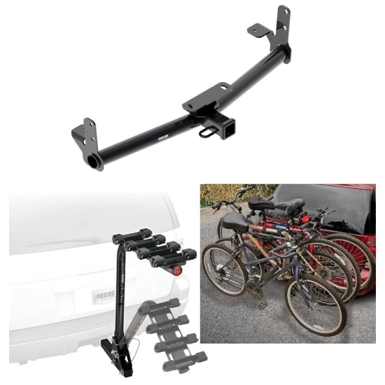 Custom Fit Trailer Hitch 4 Bike Carrier Installation Hardware Installation Instructions 84028 63124 Reese Trailer Hitch 4 Bike Rack 05-17 Chevy Equinox 10-17 GMC Terrain Approved Recreational Offroad Use Carrier Adult Woman or Child Bicycles Foldable 02 Trailer Hitch w/ 4 Bike Rack For 05-17 Chevy Equinox 10-17 GMC Terrain Approved for Recreational & Offroad Use Carrier for Adult Woman or Child Bicycles Foldable