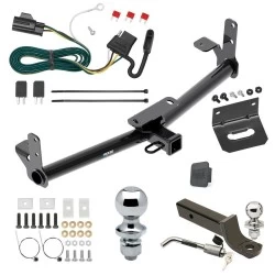 Ultimate Tow Package For 07-09 Chevrolet Equinox Pontiac Torrent Trailer Hitch w/ Wiring 2" Drop Mount Dual 2" and 1-7/8" Ball Lock Bracket Cover 2" Receiver Reese