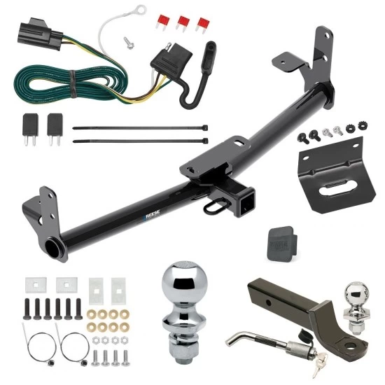 Ultimate Tow Package For 07-09 Chevrolet Equinox Pontiac Torrent Trailer Hitch w/ Wiring 2" Drop Mount Dual 2" and 1-7/8" Ball Lock Bracket Cover 2" Receiver Reese