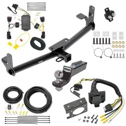 Trailer Hitch Tow Package w/ 7-Way RV Wiring For 10-17 Chevrolet Equinox GMC Terrain w/ 2" Drop Mount 2" Ball Class 3 2" Receiver Reese