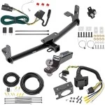 Trailer Hitch Tow Package w/ 7-Way RV Wiring For 07-09 Chevrolet Equinox Pontiac Torrent w/ 2" Drop Mount 2" Ball Class 3 2" Receiver All Models Reese