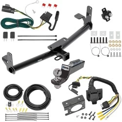 Trailer Hitch Tow Package w/ 7-Way RV Wiring For 07-09 Chevrolet Equinox Pontiac Torrent w/ 2" Drop Mount 2" Ball Class 3 2" Receiver Reese