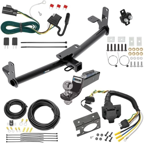 Trailer Hitch Tow Package w/ 7-Way RV Wiring For 07-09 Chevrolet Equinox Pontiac Torrent w/ 2" Drop Mount 2" Ball Class 3 2" Receiver All Models Reese
