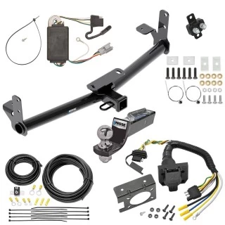 Trailer Hitch Tow Package w/ 7-Way RV Wiring For 05-06 Chevrolet Equinox 06-06 Pontiac Torrent w/ 2" Drop Mount 2" Ball Class 3 2" Receiver All Models Reese